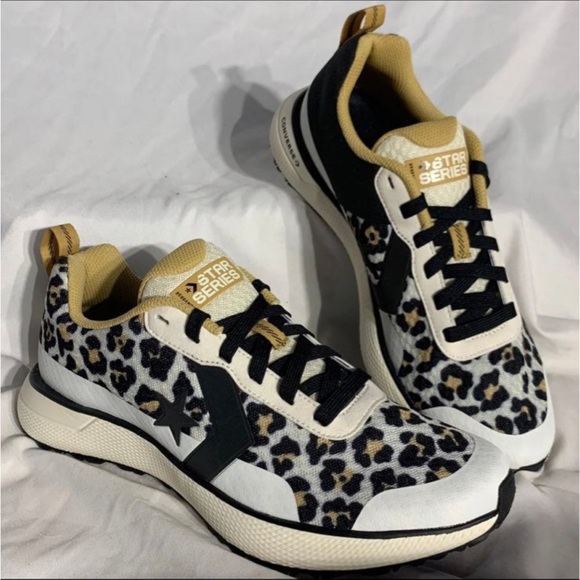 Converse Star Series RN OX Beige Black White Leopard Shoes New With Box Mens - Picture 3 of 6